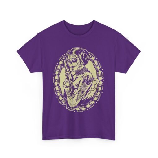 🌹💀 Tattooed Sugar Skull Leia Unisex T-Shirt – Rebel Royalty with a Bold Twist - Image 18