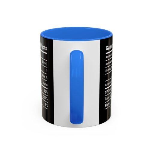 ☕🎮 Gamer Nutrition Facts Color Accent Mug – Fuel for Every Respawn - Image 15