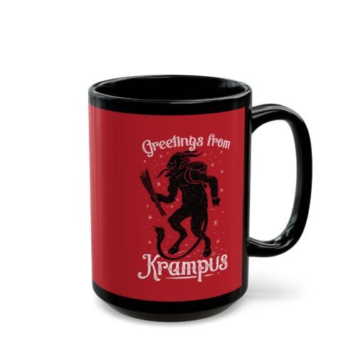 ☕ Greetings From Krampus Black Mug – Sip with a Side of Sinister Cheer - Image 13
