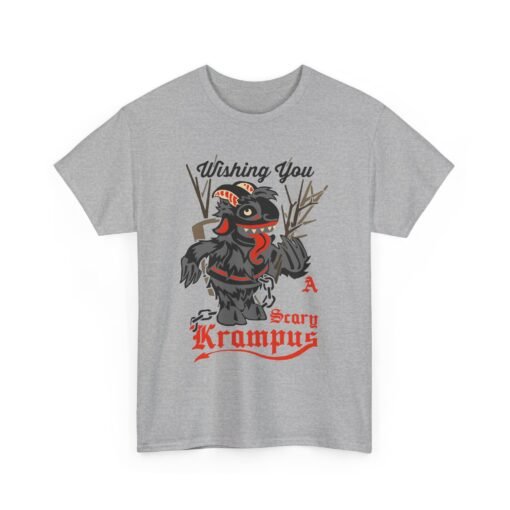 🎄👹 Wishing You a Scary Krampus Unisex T-Shirt – Holiday Cheer with a Creepy Twist - Image 12