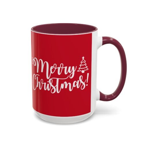 ☕ Merry Christmas Color Accent Mug – Sip the Season in Style - Image 26