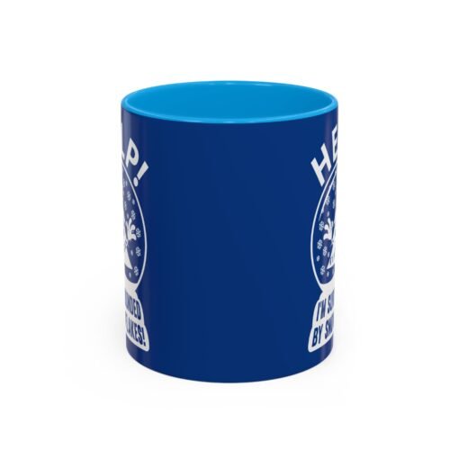 ☕❄️🎄 Help! I'm Surrounded By Snowflakes Color Accent Mug – Sip with Seasonal Sass - Image 17