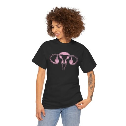 🖕🩷 Ovaries with Middle Fingers Unisex T-Shirt – Bold, Defiant, Unapologetic - Image 3