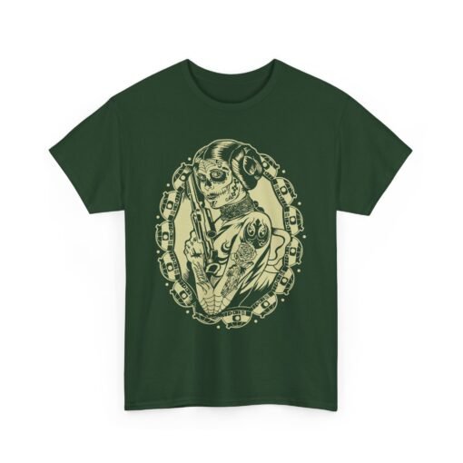🌹💀 Tattooed Sugar Skull Leia Unisex T-Shirt – Rebel Royalty with a Bold Twist - Image 14