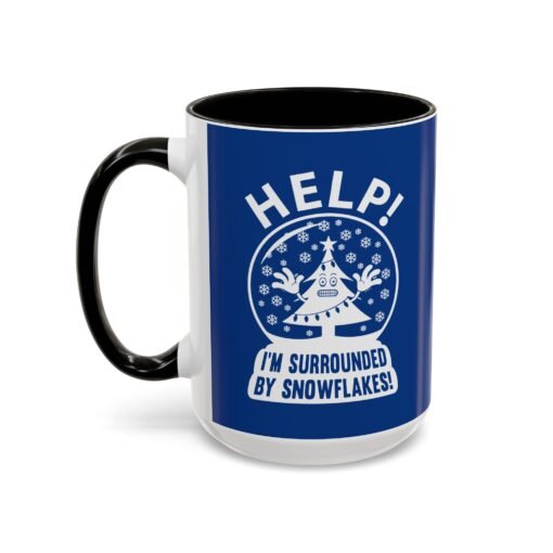 ☕❄️🎄 Help! I'm Surrounded By Snowflakes Color Accent Mug – Sip with Seasonal Sass - Image 32