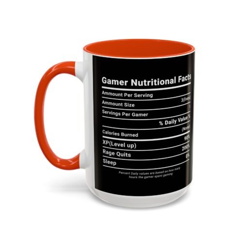☕🎮 Gamer Nutrition Facts Color Accent Mug – Fuel for Every Respawn - Image 80