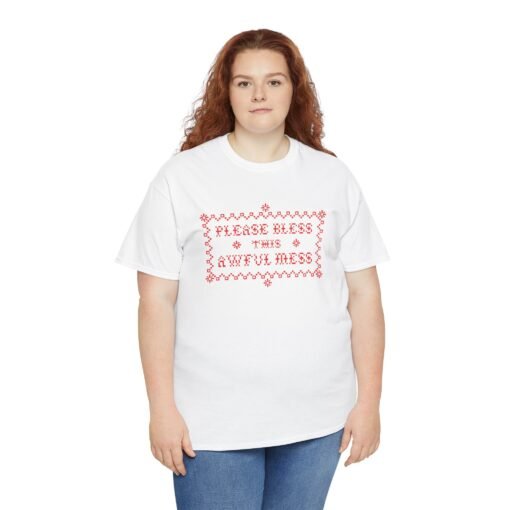 🧵😅 Please Bless This Awful Mess Unisex T-Shirt – Cross-Stitched Chaos, Worn with Pride - Image 6