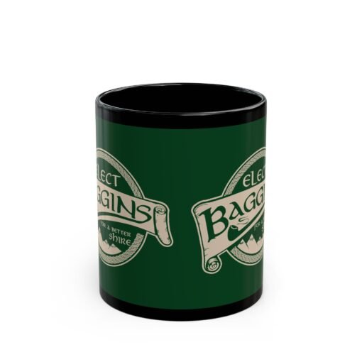 🌿 Elect Baggins for The Shire Black Mug – Vote for Second Breakfast - Image 2