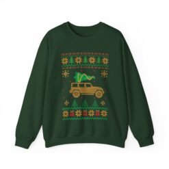 🚙🎄 Tree Haulin' Holiday Unisex Sweatshirt – Ugly Sweater Style with Classic Christmas Vibes