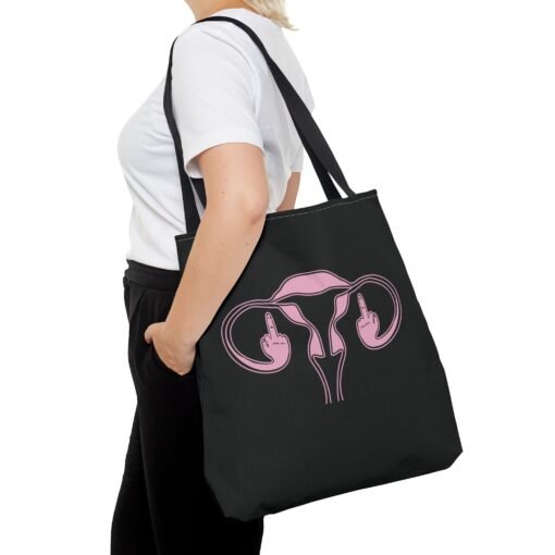 🖕🩷 Ovaries with Middle Fingers Tote Bag – Boldly Carry It All - Image 12