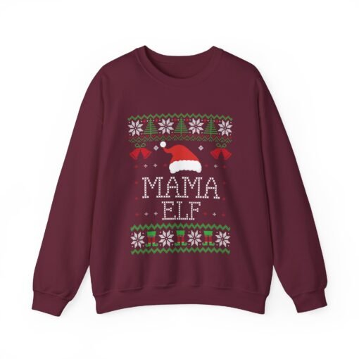 🎄🧝‍♀️ Mama Elf Ugly Christmas Sweatshirt – Holiday Cheer, Boss Mode On - Image 11