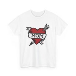 💘 Retro Mom Heart Unisex T-Shirt – Classic Ink, Eternal Love