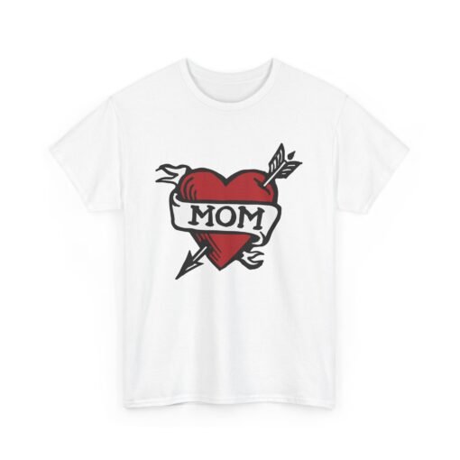 💘 Retro Mom Heart Unisex T-Shirt – Classic Ink, Eternal Love