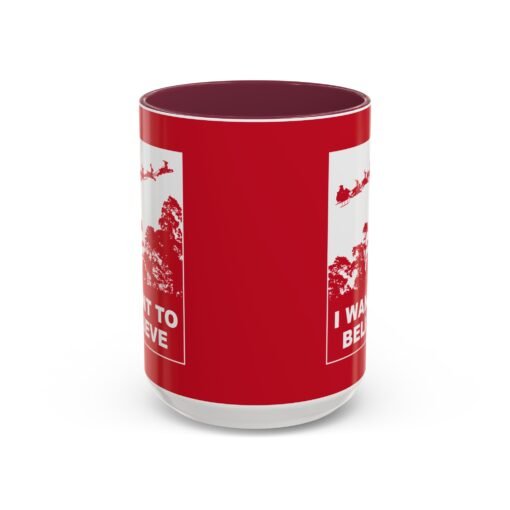☕🎅🛸 I Want to Believe (In Santa) Color Accent Mug – Mulder Meets Merry - Image 25
