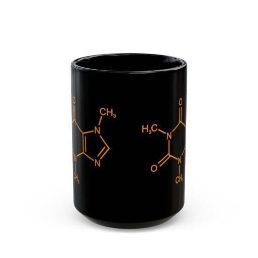 ☕ Caffeine Molecule Black Mug – Science in Every Sip - Image 7