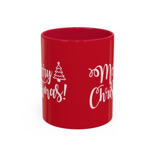 ☕ Merry Christmas Color Accent Mug – Sip the Season in Style - Image 2