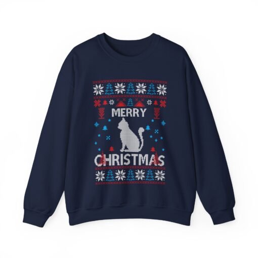 😺🎄 Merry Christmas Cat Unisex Sweatshirt – Purr-fectly Ugly & Festively Feline - Image 13