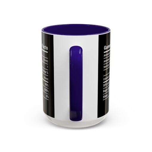 ☕🎮 Gamer Nutrition Facts Color Accent Mug – Fuel for Every Respawn - Image 55