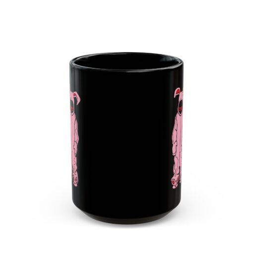 🎄🐰 Ralphie Bunny Suit Black Mug – Sip with Holiday Sass - Image 8
