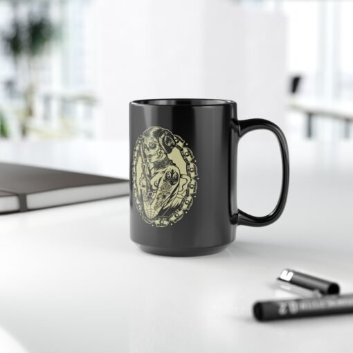 ☕💀🌹 Sugar Skull Leia Black Mug – Sip with Strength, Style & Rebellion - Image 14