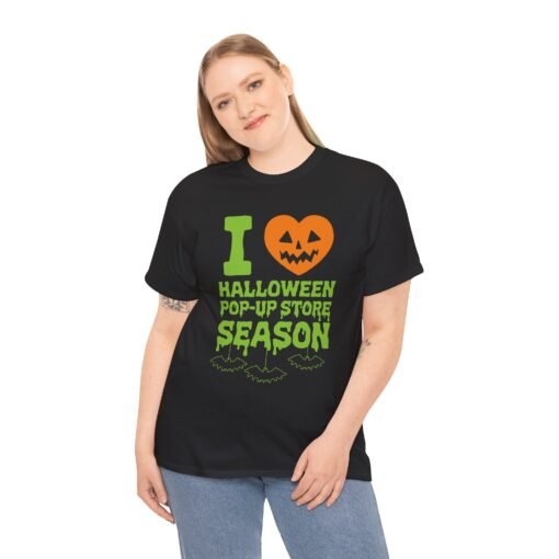 🎃🛍️ I Love Halloween Pop-Up Store Season Unisex T-Shirt – Spooky Shopping FTW - Image 5