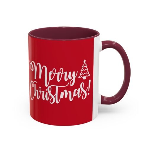☕ Merry Christmas Color Accent Mug – Sip the Season in Style - Image 14