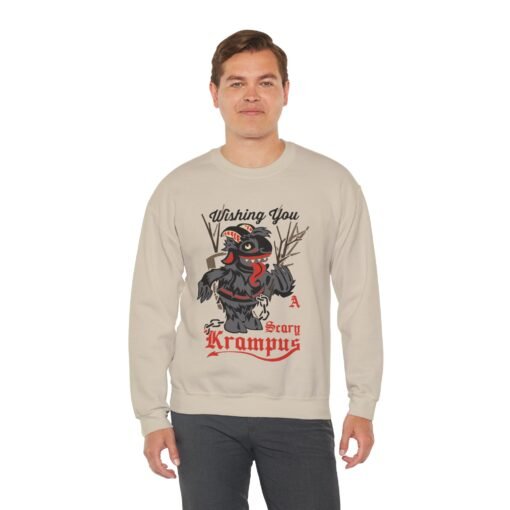 🎄👹 Wishing You a Scary Krampus Unisex Sweatshirt – Cozy Meets Creepy Christmas - Image 5