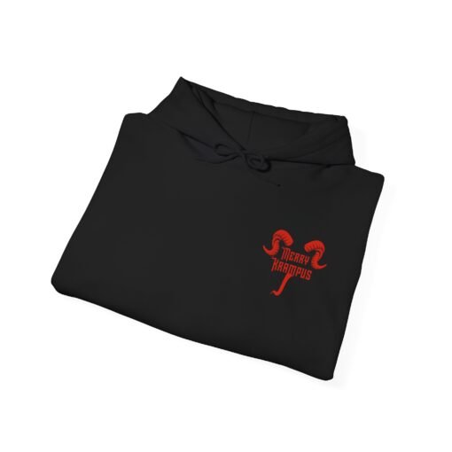 🎄👹 Merry Krampus Unisex Hoodie – Cozy Up with Claus’s Creepy Cousin - Image 4
