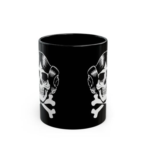 ☕👸💀 Rebel Skull Black Mug – Sip Like a Princess with Attitude - Image 3