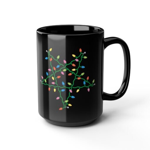 ☕ Holiday Pentagram Black Mug – Sip Your Cocoa with a Side of Chaos - Image 13
