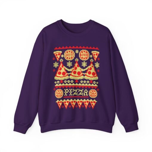 🍕🎄 Pizza-Themed Ugly Christmas Sweatshirt – Slice Into the Season - Image 14