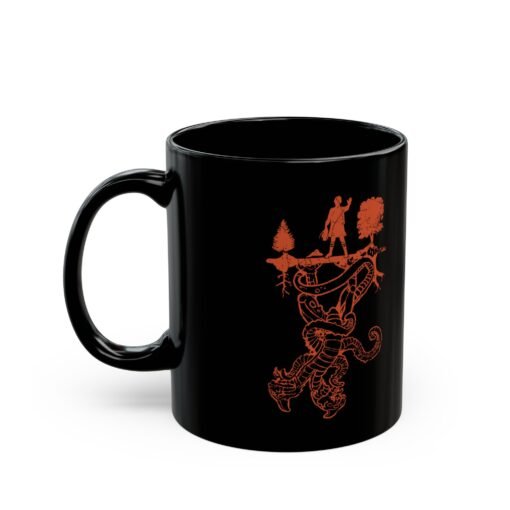 ☕👾🌌 Upside Down Black Mug – Welcome to the Other Side - Image 2