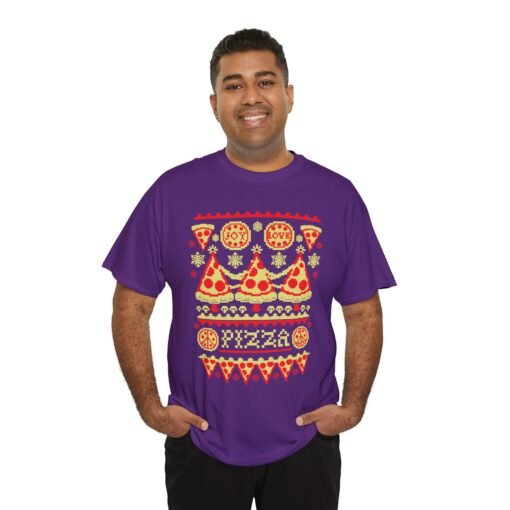 🍕🎄 Pizza Party Ugly Christmas Sweater T-Shirt – Extra Cheese, Please! - Image 6