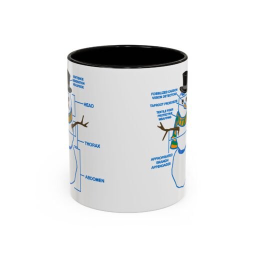 ☕ Snowman Anatomy Color Accent Mug – Sip with a Side of Snowman Science - Image 5