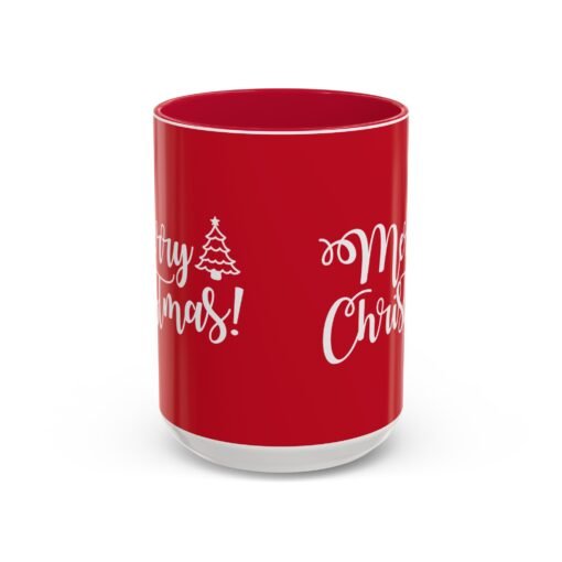 ☕ Merry Christmas Color Accent Mug – Sip the Season in Style - Image 29