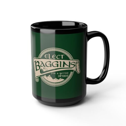 🌿 Elect Baggins for The Shire Black Mug – Vote for Second Breakfast - Image 11