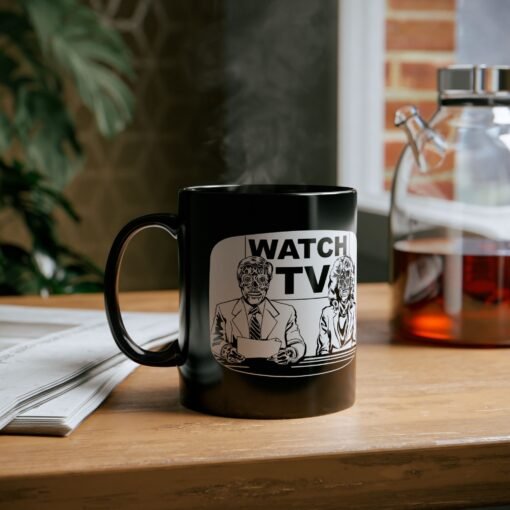 ☕👽 Watch TV Black Mug – Sip the Message, Straight from They Live - Image 6