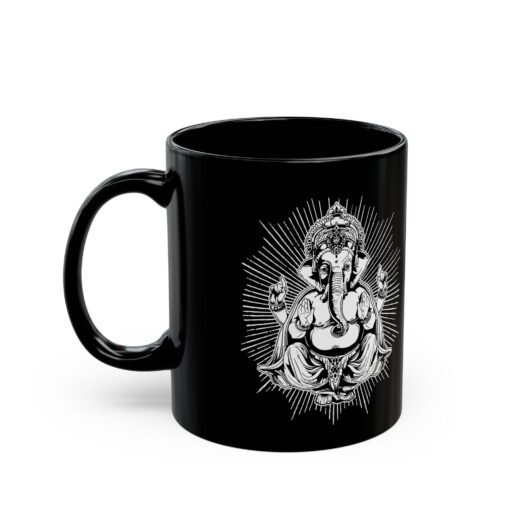 ☕ Ganesh Black Mug – Sip with Wisdom and Blessings - Image 2