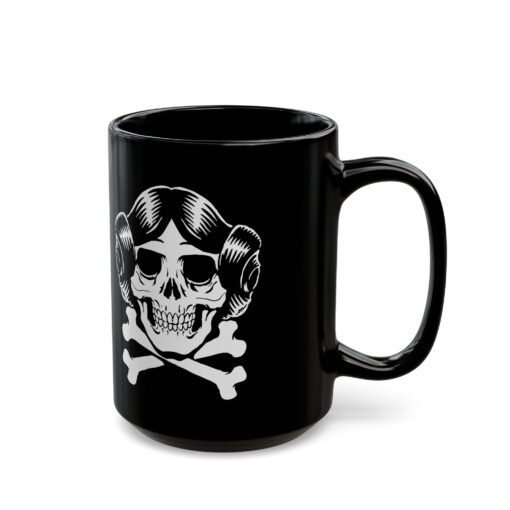 ☕👸💀 Rebel Skull Black Mug – Sip Like a Princess with Attitude - Image 8