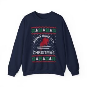 🐎🎄 Riding Home for Christmas Unisex Sweatshirt – Hooves, Holidays & Ugly Sweater Vibes