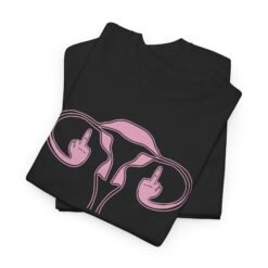 Alternative view of 🖕🩷 Ovaries with Middle Fingers Unisex T-Shirt – Bold, Defiant, Unapologetic