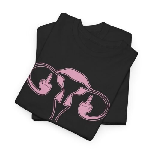 🖕🩷 Ovaries with Middle Fingers Unisex T-Shirt – Bold, Defiant, Unapologetic - Image 2