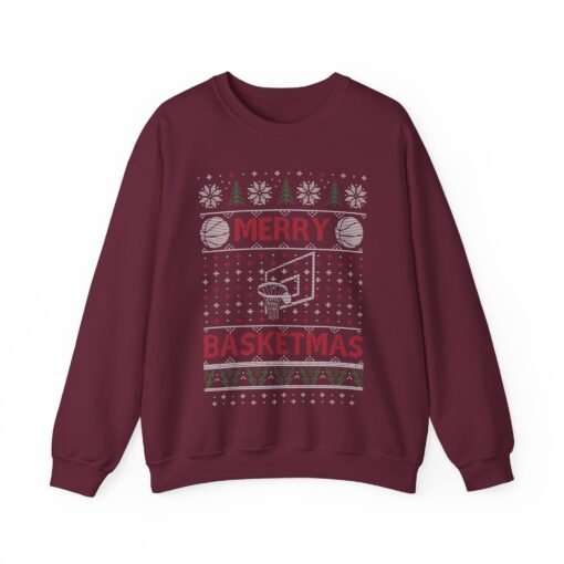 Merry Basketmas | Ugly Christmas Sweater | Unisex | Sweatshirt | Basketball - Image 10