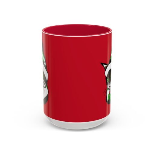 ☕🐱🎄 Elf Kitten Color Accent Mug – Sip with Holiday Whiskers & Cheer - Image 37