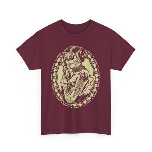 🌹💀 Tattooed Sugar Skull Leia Unisex T-Shirt – Rebel Royalty with a Bold Twist - Image 10
