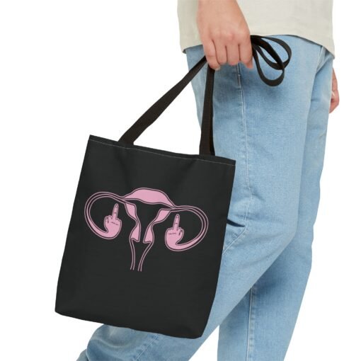 🖕🩷 Ovaries with Middle Fingers Tote Bag – Boldly Carry It All - Image 3