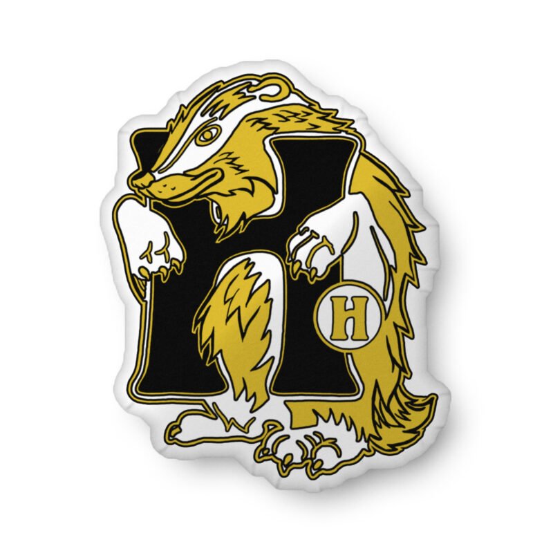 🦡💛 House of Badger Shaped Pillow – Loyalty, Comfort, and Cozy Vibes