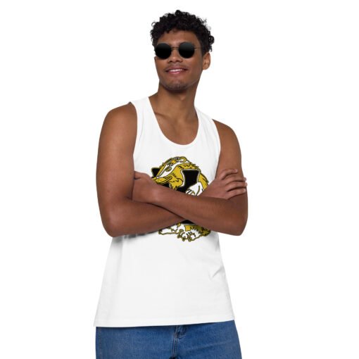 🦡💛 House of Badger Men’s Premium Tank Top – Strength, Loyalty, and Laid-Back Style - Image 4