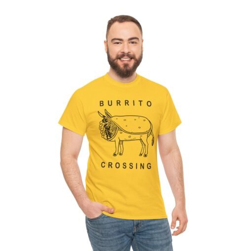 🌯🐴 Burrito Crossing Unisex T-Shirt – Warning: Deliciously Absurd - Image 4