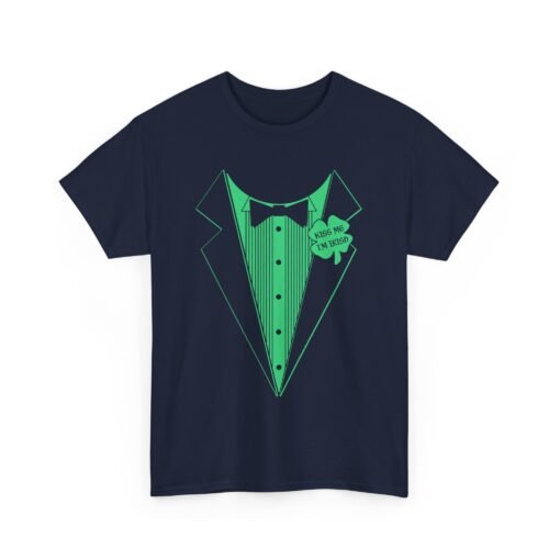 Kiss Me I’m Irish Unisex T-Shirt – Shamrock Tuxedo Edition - Image 16